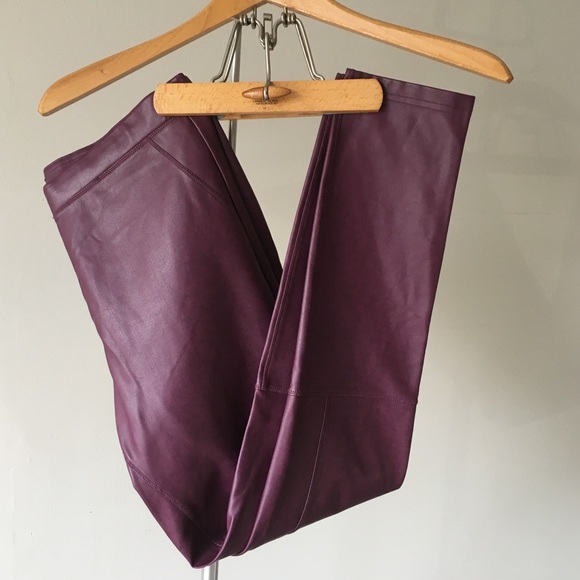 Wilfred Burgundy Vegan Leather Leggings - Large - Picture 1 of 8